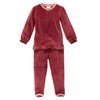People_Wear_Organic Nicki-Pyjama dunkelrot geringelt